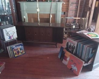 Vintage Zenith Stereophonic with LPs