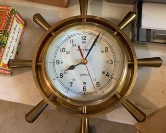 ships time heavy brass clock 