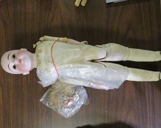 Antique Doll w/leather jointed body
