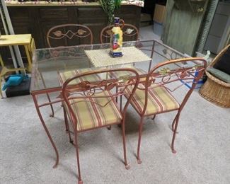Glass Top Table & 4 Chairs