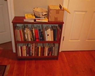 bookcase and books