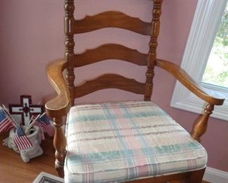 closeup of dining room chairs