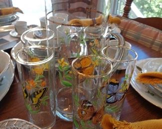 vintage pitcher & glass set