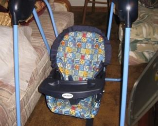 Some baby items-swing, booster seat, car toddler bed