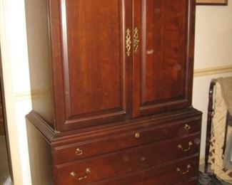 Armoire with shelves for clothing