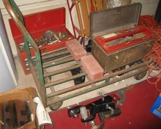 tools boxes, trailer hitches, push cart
