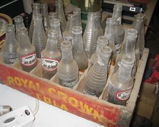 Vintage bottles and crate