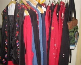 Lots of Christmas sweaters and other women's clothes-M-L