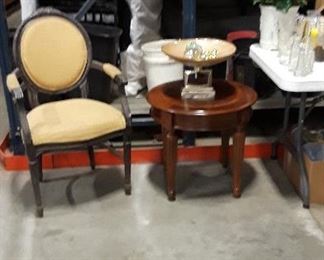 Several chairs and small tables