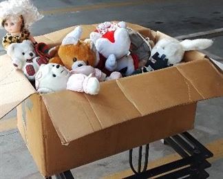 Boxes of stuff animals