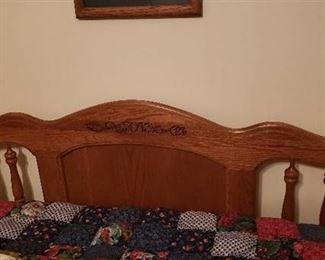 Broyhill Queen Size Bed Frame (Headboard, Footboard, and Side Rails) - 63  x 88  x 49  - Bedding not included