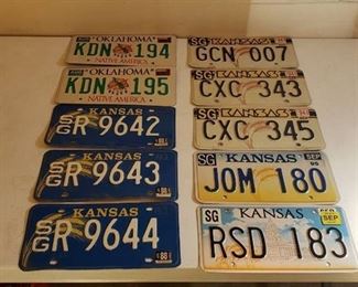 Lot of 10 License Plates