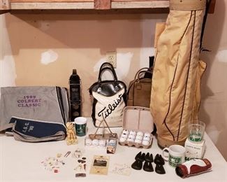 Lot of Golfing Accessories, Balls, Covers, and Decor