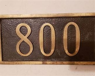 Solid Brass Address Marker  800  - 12  x 6
