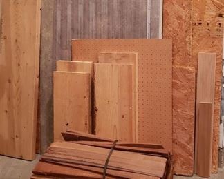 Lot of Wood, Wood Shingles, Formica, and Wavy Clear plastic sheet - various lengths and styles
