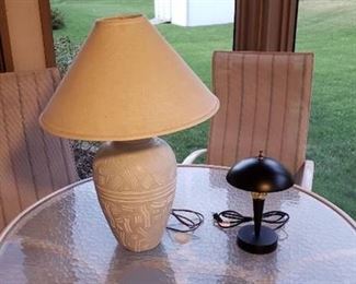 2 Table Lamps - Black One is Touch Lamp
