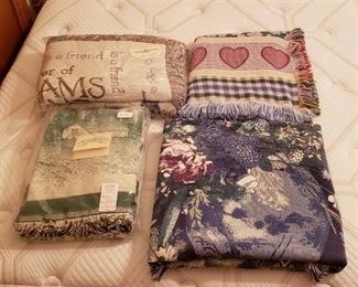 Lot of (4) Throw Blankets - (3) are New