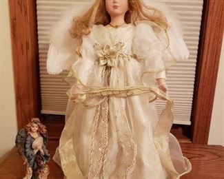 Lot of (2) Angel's - One is a Doll on a stand and the other is Boyds Bear