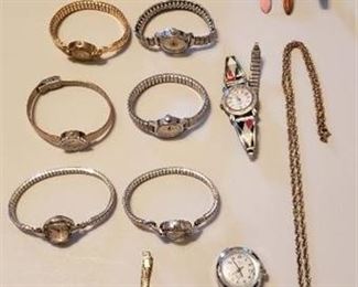 Lot of Ladies Watches - Waltham, Elgin, Hamilton, Amitron, Timex, Eternity, Caravelle, Timex Girl Scout, Collezio, and Royce (1/20 12Kt)