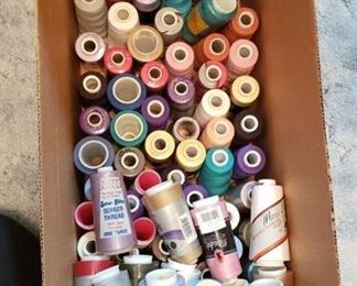 Large Box of Serger Thread, Overlock Thread and Sewing Thread - Many are NEW