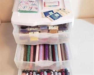Large Lot of Seed Beads - Plastic Drawer Storage Included
