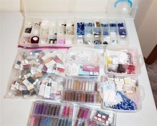 Large Lot of Seed Beads and Other Jewelry Making Supplies - Plastic Drawer Storage Included