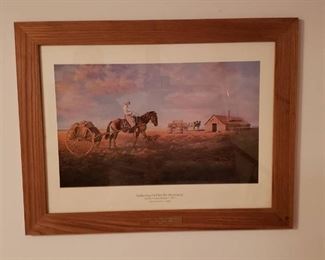 Framed / Signed Print - Gathering Fuel for the Homestead - with story about the Print - 31  x 24