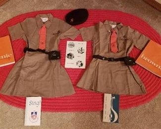 Vintage Brownies/Girl Scout Uniforms and books