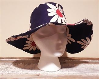 70's floral sun hat