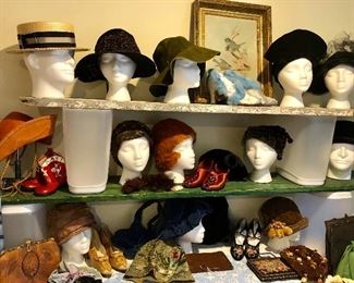 Vintage hat collection, Victorian to Mod, Men's and Women's (great last minute touch for a costume, collectors dream)
