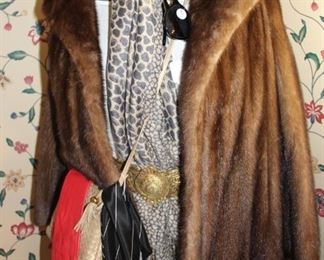 accessories and mink jacket