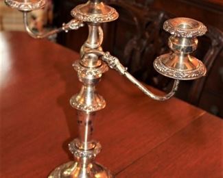decor silver plate candelabria