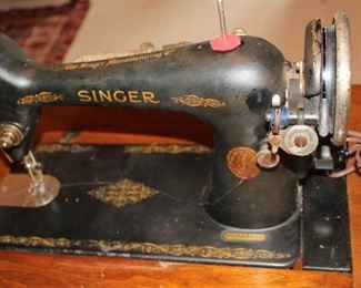 Singer sewing machine 1928 closeup