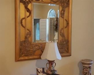 Gold Gilt Art Nouveau inspired Mirror