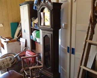 ONE OF TWO GRANDFATHER CLOCKS