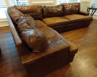 Leather L-shaped sectional sofa.  Purchased at Dutchmans.  42" seating.  82" x 128