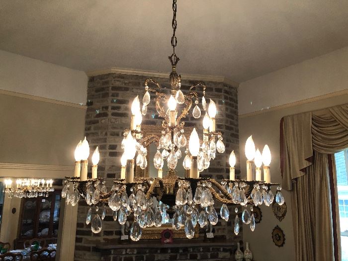 One of two Crystal Chandeliers