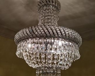 Wonderful crystal "crown" chandelier. 