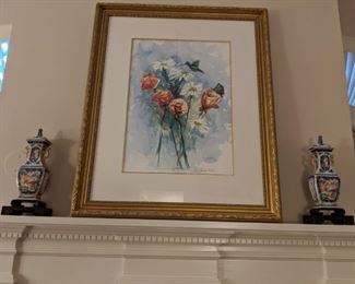 Nicely framed/matted original watercolor, by Gaye Sanders Fisher.                                                                           Original cost just for the art - $2,100.00 and that was with a 25% discount. 