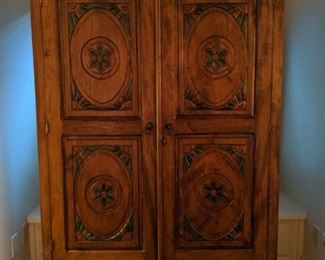Large wooden armoire/linen press.