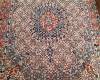 Vintage hand woven Persian Bijar rug, 100% wool face, measures 6' x 9' 10".