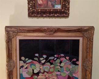 Top: Nicely framed repro of Paul Gauguin "Vairumati", an 1897 painting by Paul Gauguin, now in the Musée d'Orsay in Paris.                                                                         Bottom: nicely framed/signed original oil on canvas. 