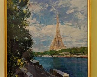Framed Original Gouache, Eiffel, by Russian Artist, Dmitriy Proshkin.