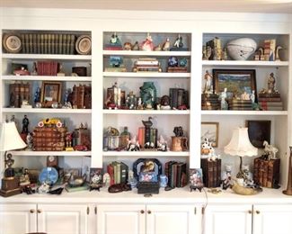 Built-in bookcase FILLED with Earthly treasures - too much to list individually, but great close-ups so you can shop at your leisure.
