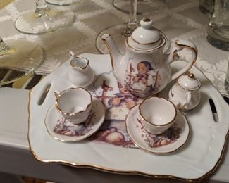 Miniature Goebel porcelain tea set, "He Loves Me".