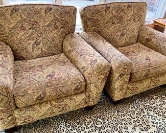 2 Rowe upholstered Arm Chairs