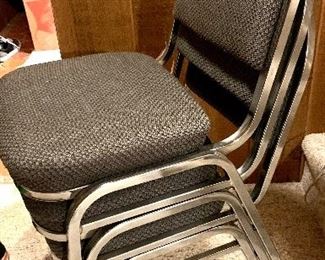 3 upholstered seat & back stack chairs