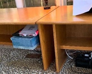 2 piece wood desk set