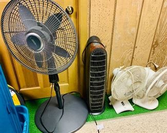 Various house fans and space heaters