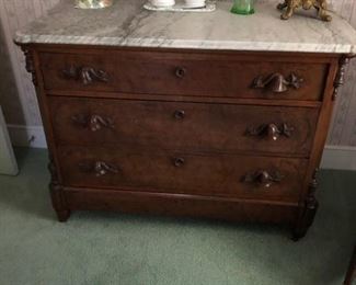 Beautiful Marble Top Dresser with hidden drawer